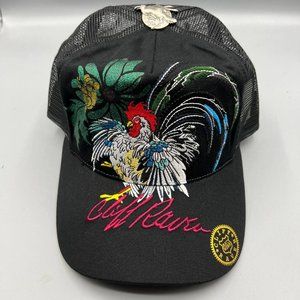 Vintage Cliff Raven Hat Black Ed Hardy Japanese tattoo Snap back Trucker Cap 90s